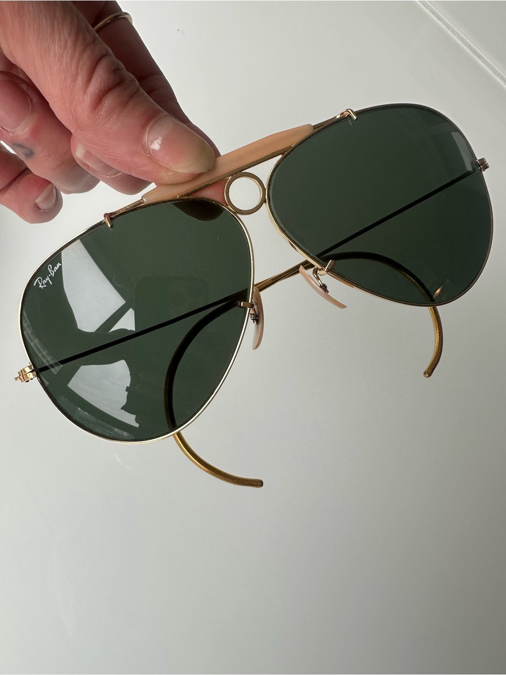 Vintage Ray-Ban bullet hole shooter aviation sunglasses authentic and rare!